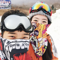 Ski Goggles Double-layer Anti-fog Large Spherical Adult Male and Female Snow Windshield Goggles Ski Glasses Can Card Myopia