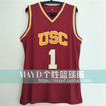Customized No. 1 Nick Yang University of Southern California Jersey American retro embroidery personality basketball uniform vest