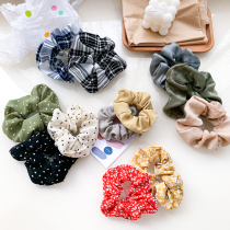 bm Hairband head rope girl cute Yu Shuxin with Korean retro French tie hair leather band Simple tie hair rope