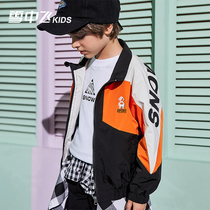 Flying in the snow boys 2021 new handsome jacket jacket tide foreign style baseball suit spring and autumn wear large childrens tide