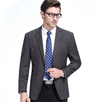 Autumn middle-aged mens casual suit jacket Business Mens spring and autumn suit top 50-year-old man