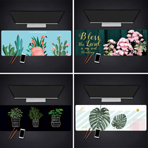 Plant Ins Mega Green Plant Mouse Mat Waterproof Lock Side Game Wood Grain Lock Side Computer Keyboard Non-slip