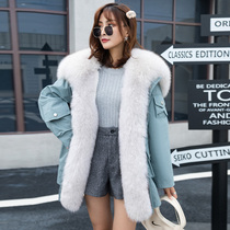  Fox hair big fur collar coat 2020 winter new mid-length detachable liner fur coat young pike service woman