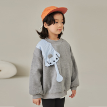 Pear small leisure children 2021 autumn and winter New Korean version of boys and girls foreign style coat three-dimensional cartoon elephant plus velvet sweater