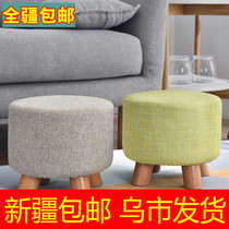 Xinjiang solid wood low stool home shoe stool small wooden bench low bench bench tea table stool round stool living room sofa stool