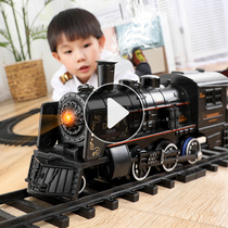 Simulation high speed rail parking lot childrens electric small train set track vintage steam train model toy boy