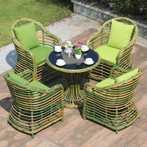 Rattan chair five-piece set Leisure outdoor furniture creative rough Vine balcony table and chair combination courtyard villa hotel terrace chair