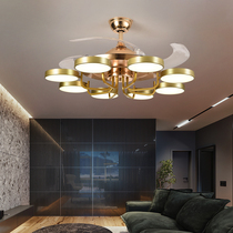 2021 new living room ceiling fan lamp Nordic restaurant Home modern simple light luxury bedroom invisible fan lamp