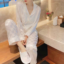 Ice wire pajamas female spring and autumn new long sleeve sexy in wind fashion air can wear home suit women