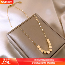 Small BRICS Necklace Light Extravaganza 2022 New Tide Advanced Design Sensation Woman Temperament Pure Silver Lock Bone Chain Pendant