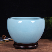 Jingdezhen ceramic fish tank living room desktop goldfish tank large water lily water lily bowl lotus flower pot turtle tank Narcissus porcelain basin