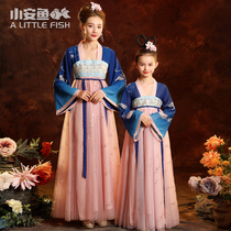 Han clothing mother and daughter Tangwear Chinese style Chinese style style style dress Chinese wind long sleeve super fairy dress spring