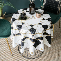 Waterproof round tablecloth ins Nordic style fabric Small round table tablecloth Coffee table cover cloth Household American light luxury retro