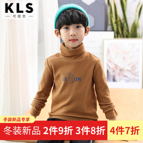 Childrens clothing winter warm boys T-shirt Long-sleeved childrens high neck base shirt Autumn and winter childrens thick Korean version of the top