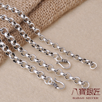 Octapel silversmith S925 pure silver pearl chain 5MM-6MM lock bone chain sweater chain chain sub