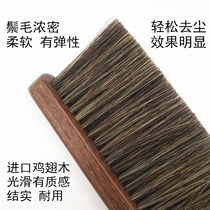   Large soft hair long handle sweeping bed brush mane bedroom chicken wing wood dust removal brush anti-static sweeping bed artifact bag