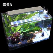 View Shrimp Tank Small Aquarium Aquarium Aquarium Small Living Room Desktop Home Eco-creative package Scape Gold Fish Tank