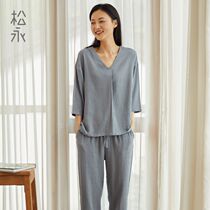 Songyong Chunxia ladies home clothes thin loose top wide legs explosive ankle-length pants temperament can be worn outside