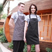 Korean fashion halter neck apron Mens and womens kitchen home Domilai work clothes apron custom coffee shop apron
