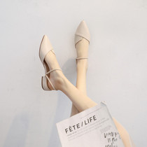 Hong Kong single shoes women 2021 spring and summer new late evening wind gentle pointed flat versatile low heel fashion outside wear cool