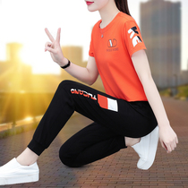 Casual Sportswear Suit Women 2022 Summer New Korean version of thin Subthin subsection Mom fashion Two sets