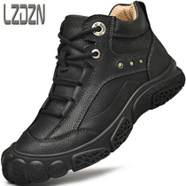 Snow boots winter mens shoes plus velvet to keep warm Northeast big cotton shoes waterproof outdoor thickened anti-winter boots leather shoes