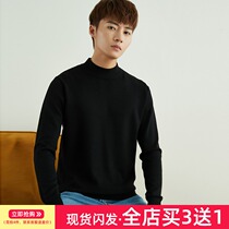 2021 autumn and winter new semi-turtleneck sweater men loose thick student base sweater size sweater