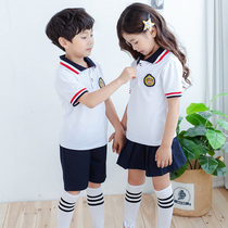 Kindergarten garden dress summer Sportswear childrens class uniforms English cotton suit summer suit