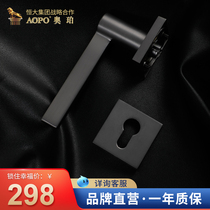 Oppe simple black mechanical lock door lock wooden door room bedroom bathroom lock door lock household universal type