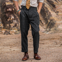 SOARIN Independent retro Naples Western pants male herringbone tattooy high waist business with small feet 90% pants