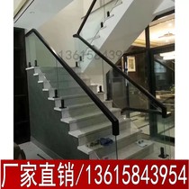 Tempered glass stair handrail glass fence Villa attic duplex split layer modern minimalist stair handrail guardrail