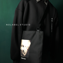 NOLABEL design retro thick diagonal dark slung art large bag practical Joker cloth bag men