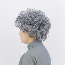  Elderly Wig Women Short Hair Exploding Head Grandma Childrens Festival Drama Seniors Curly Hair Cute Little Kids Old