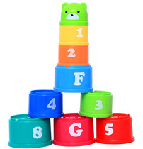 Early teaching stacks laminated cup laminated loaf cover cup layer laminated children Baby toddler Puzzle Toys 1-2-3 years old