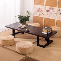  Old elm tatami coffee table Solid wood zen tea table Chinese balcony table Japanese floor low table Kang table Bay window table