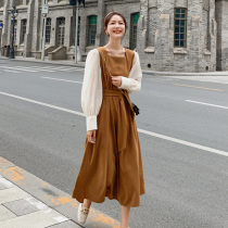 Early autumn long sleeve dress womens 2021 Spring and Autumn new womens temperament Foreign Air Age sweet French skirt