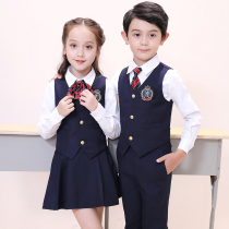 Uniforms for children set kindergarten yuan fu pupils class uniform College Wind three-piece British autumn and winter and autumn