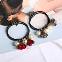 Korean jewelry Hair accessories Hair flowers Rubber band fashion pearl pendant Lady hair circle hair rope headdress flower