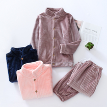 Couple pajamas men and women autumn and winter coral velvet thickened winter warm flannel home clothing winter suit