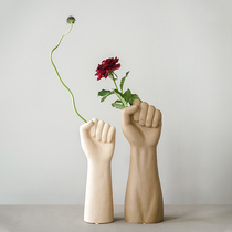 Zhi Meijia wheat dried flower vase ornaments Nordic minimalist ins creative lovers hand flower arrangement art ceramic flower Ware