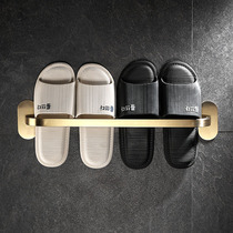 Bathroom slippers rack gold wall-mounted punch-free stainless steel bathroom toilet shoes storage rack increase