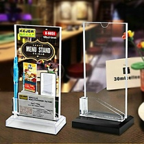 Double sided display card wine water card price placard table top table stands sign transparent acrylic table card table cards
