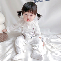 Full moon baby clothes Princess autumn clothes foreign cute baby jumpsuit baby 100 days climbing clothes women autumn and winter