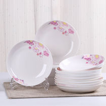 Ceramic plate household set 3-10 pieces Creative fruit plate dish plate dish plate Jingdezhen tableware microwave
