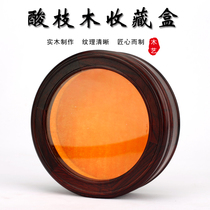 Special mahogany box sour wood round glass cover jewelry box Beed hand string box solid wood storage box