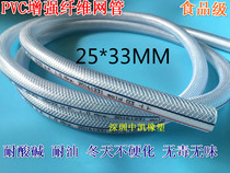 Thickened food grade plastic pipe high pressure mesh pipe plastic reinforced fiber pipe Japanese pipe PVC hose 25 * 33MM