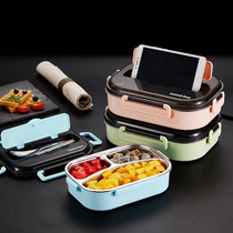 Portable split insulated lunch box Japanese office workers with lunch box portable separation microwave oven heated lunch box