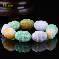 Fumini natural Buddha head jade bracelet Burmese jade beads handstring mens three color jade Jade Jade A goods