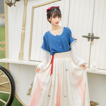 Pool Xia Guofeng Girl: Childrens Eve Song Tang Forged Two Tangled Dress Original Improved Hanfu Womens Spring And Autumn
