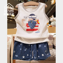 (CreamHouse) Korea cute pirates boys and children summer thin home underwear set